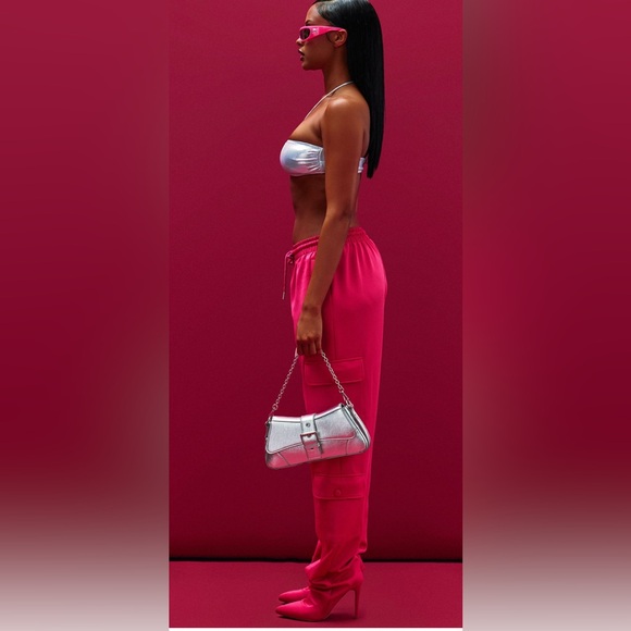 Fashion Nova Pink Roxy Pants With Attached Boots-Shoe Size 9 NIB💗 - Picture 3 of 8